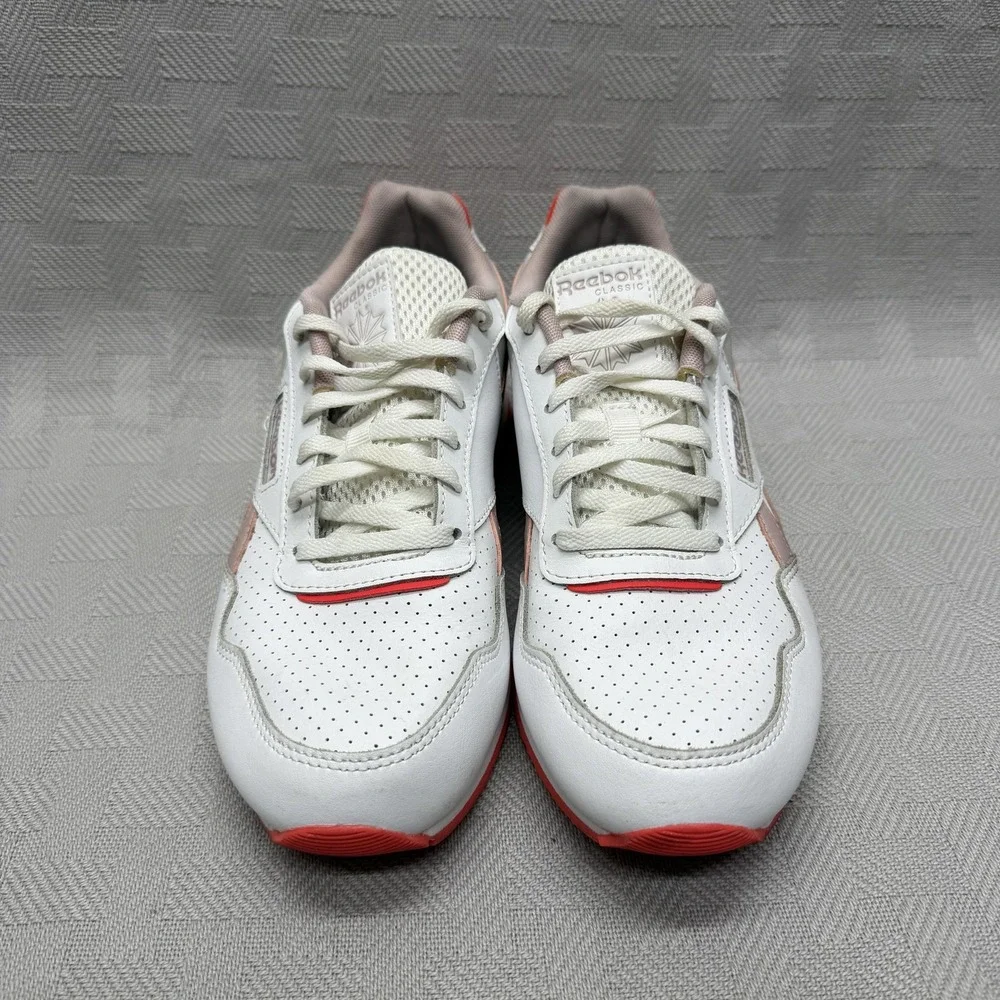 Reebok Classic Shoes Womens Size 8 White Pink‎ Red Ortholite Sneakers EG0897 - Picture 2 of 9